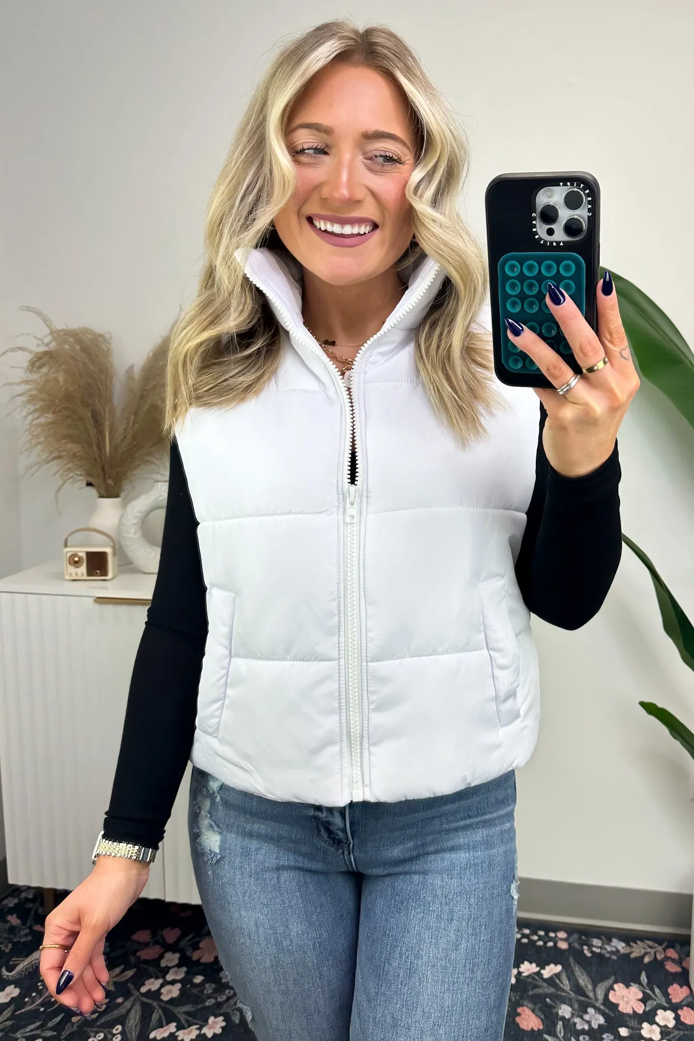 Cabin Cozy Zip Front Puffer Vest - FINAL SALE