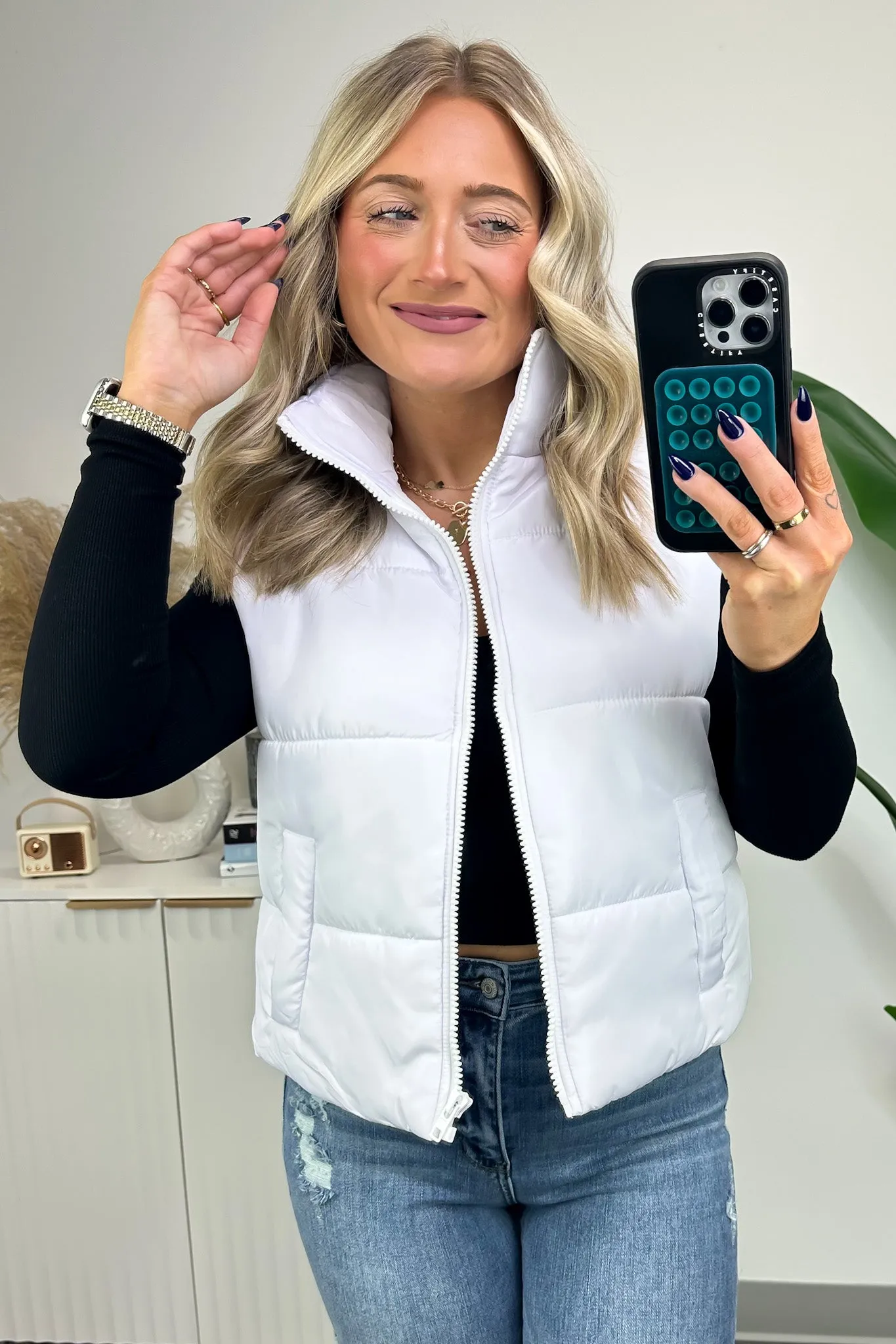 Cabin Cozy Zip Front Puffer Vest - FINAL SALE
