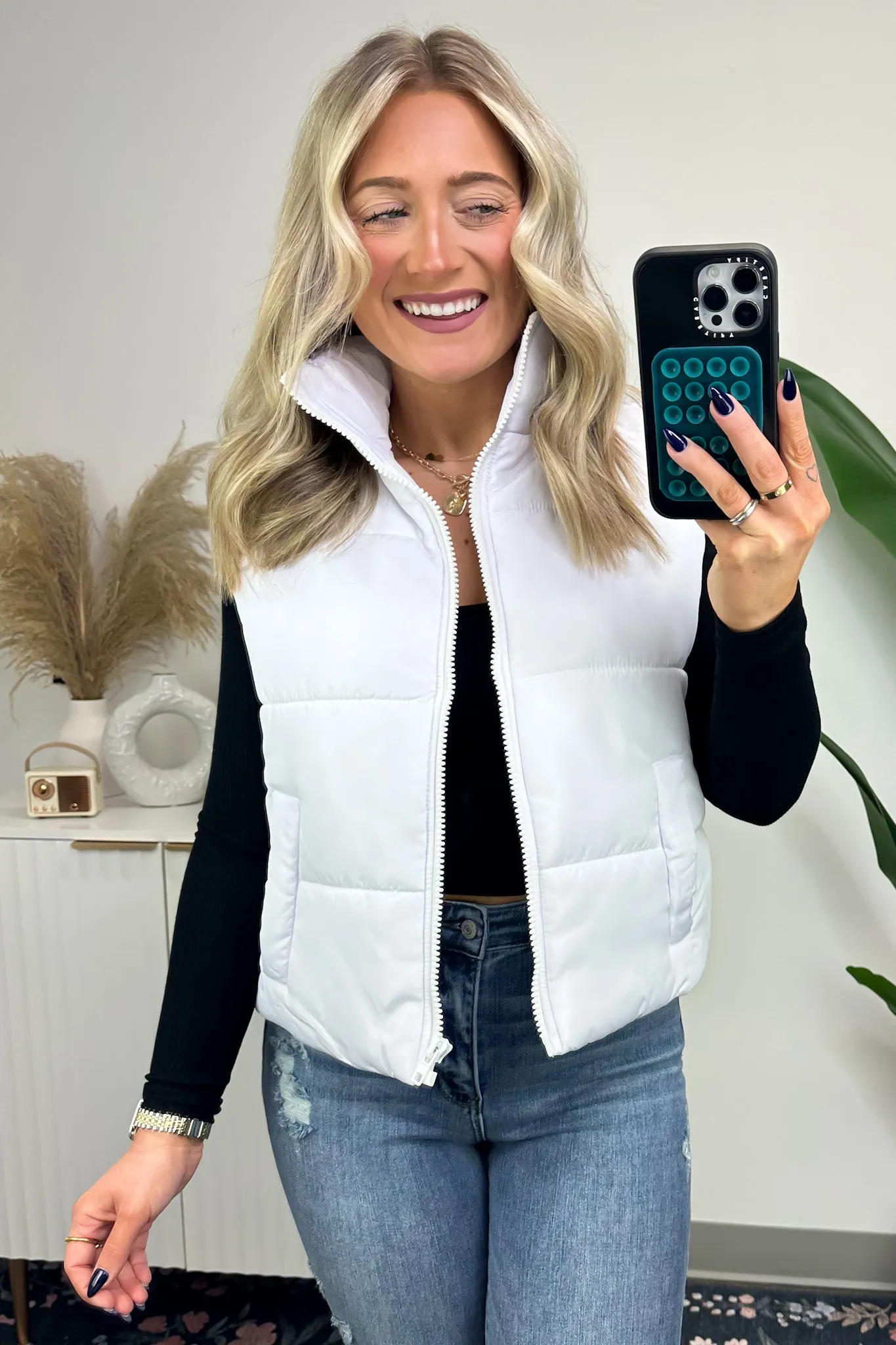 Cabin Cozy Zip Front Puffer Vest - FINAL SALE
